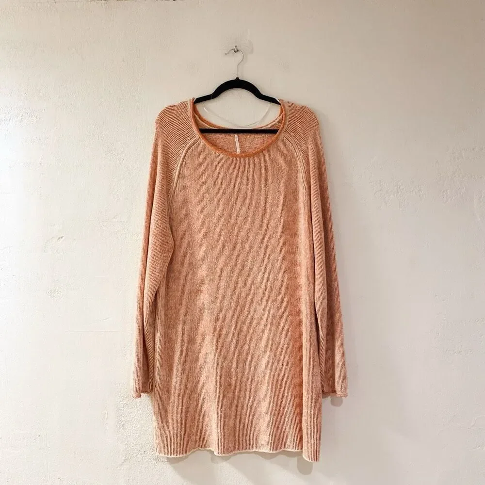 Free People Lenox Sweater Tunic in Carrot Cake Combo Medium